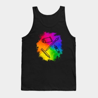 Colorful Art Supplies Tank Top